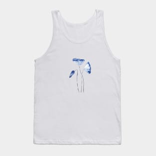 3 indigo blue poppies Tank Top